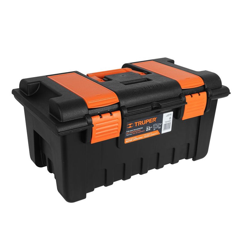 Caja herramientas Truper 22" con compartimentos + charola