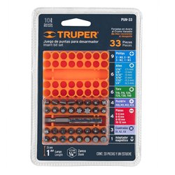 Juego 33 puntas mixtas atornillador taladro 1" Truper