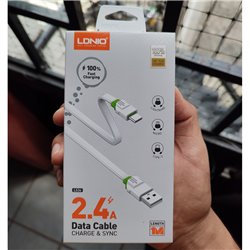 Cable USB tipo C carga rápida 2.4A 1 metro LDNIO