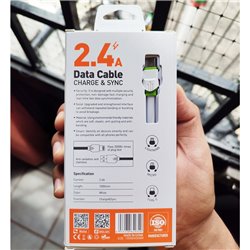 Cable USB tipo C carga rápida 2.4A 1 metro LDNIO