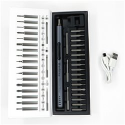 Destornillador eléctrico Inalámbrico 20 en 1 con luz led + cable USB worktop