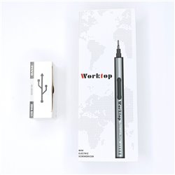 Destornillador eléctrico Inalámbrico 20 en 1 con luz led + cable USB worktop