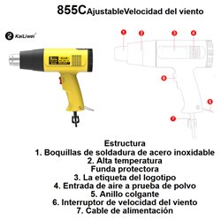 Pistola de calor Kailiwei 2000W 855B