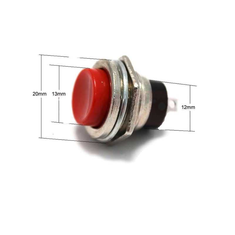 Pulsador Metalico Rosca Ø16mm 3A/125V AC Normal Abierto