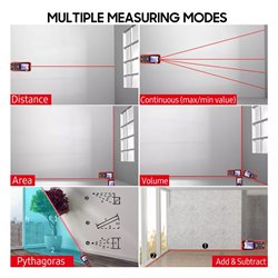 Medidor distancia láser LM50A uni-t pantalla LCD 50mts