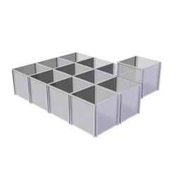 Gaveta modular abierta 10x11x11cm transparente