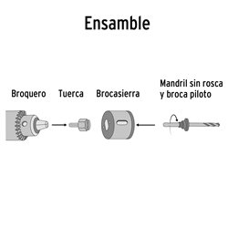 Kit 4 sierra copas acero al carbono + mandril Pretul