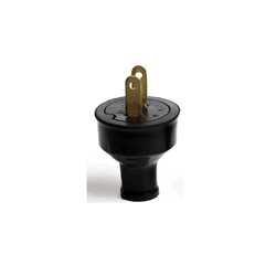 Clavija enchufe relco grande 15A 150V negra sencilla