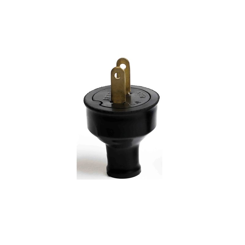 Clavija enchufe relco grande 15A 150V negra sencilla