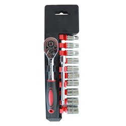 Juego De Copas X12 Piezas Ratchet Cuadrante 1/2" Chromevanadium