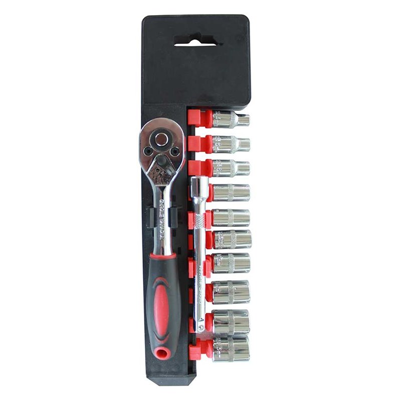 Juego De Copas X12 Piezas Ratchet Cuadrante 1/2" Chromevanadium