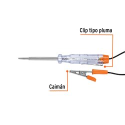 Tester probador de circuitos Voltaje con caimán truper