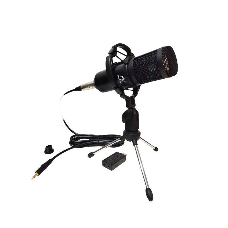 Micrófono streamer tripode american sound TCM-206 + adatapdor computador
