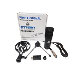 Micrófono streamer tripode american sound TCM-206 + adatapdor computador