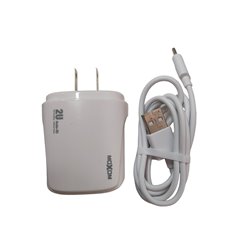 Cargador USB 2 puertos Moxom + cable tipo C