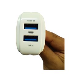 Cargador USB 2 puertos Moxom + cable tipo C