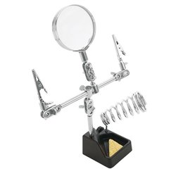 Tercera mano + lupa + soporte cautín ZD-10G