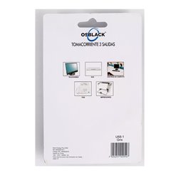 Tomacorriente adatapdor 3 salidas osblack flexible U68-1 no polo tierra