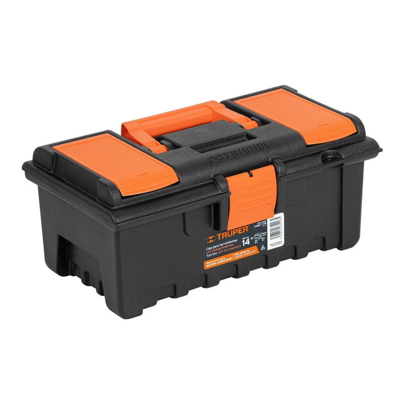 Caja Herramientas Truper 14" con compartimentos + charola