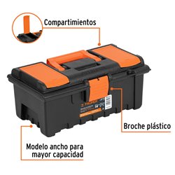 Caja Herramientas Truper 14" con compartimentos + charola