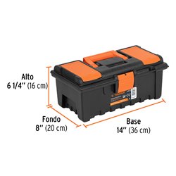 Caja Herramientas Truper 14" con compartimentos + charola