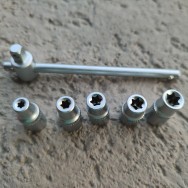 Juego copas dados 1/2" torx hembra E4 a E8 con mango deslizante