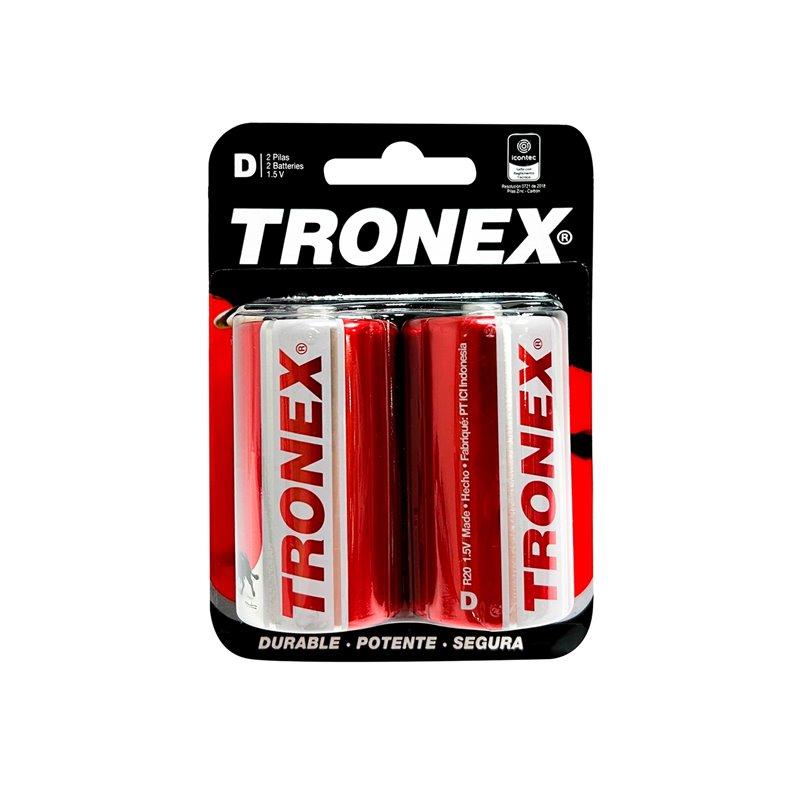 Par pilas tipo D carbón Tronex