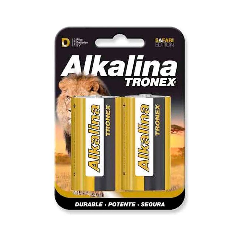 Par pilas tipo D alcalinas tronex