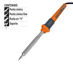 Cautín Truper 60W trabajo + 2 puntas + soporte