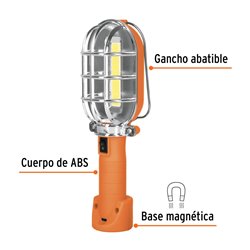 Lámpara linterna LED 280 lumens para taller Truper recargable