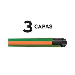 Manguera reforzada 15mtrs 3 capas 1/2" + pistola riego Truper