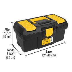Caja herramientas de 16" con compartimentos Pretul