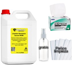 Alcohol Isopropílico 5Lt (Envase rígido) + 3 Paños Kimtech + Envase 60mL