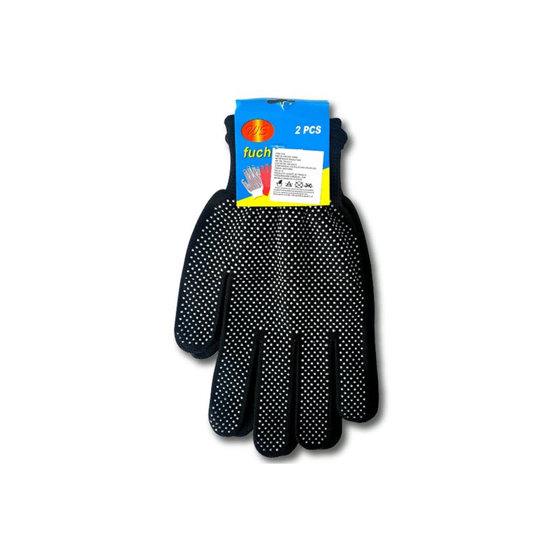 Par guantes negro punteado sencillo delgado