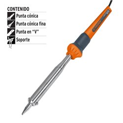 Cautín Truper 100W trabajo pesado profesional + 2 puntas intercambiables