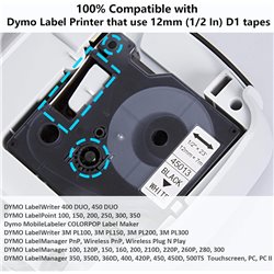 Cinta Rotuladora 12mm Dymo D1 45013 45013 x unidad