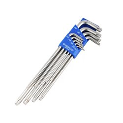 Set x9 llaves torx Henglida T10 a la T50 cabeza doble en L