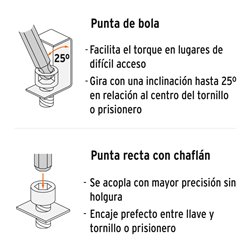 Juego 13 llaves bristol pulgadas allen hexagonal Truper punta bola