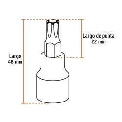 Juego de 7 dados copas Truper punta Torx cuadrante 3/8"