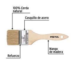 Brocha 2" pretul cerda natural uso general