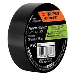 Cinta aislante negra18mx19mm Truper expert original