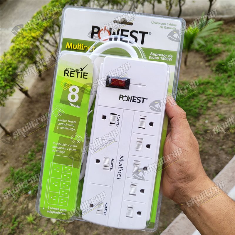Multitoma Powest supresor de picos 8 puestos 1800W