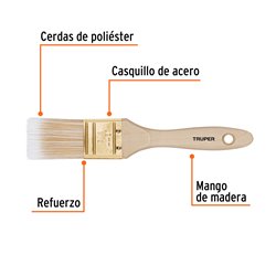 Brocha 1.1/2" limpieza PC portátil electrónica cerdas finas Truper