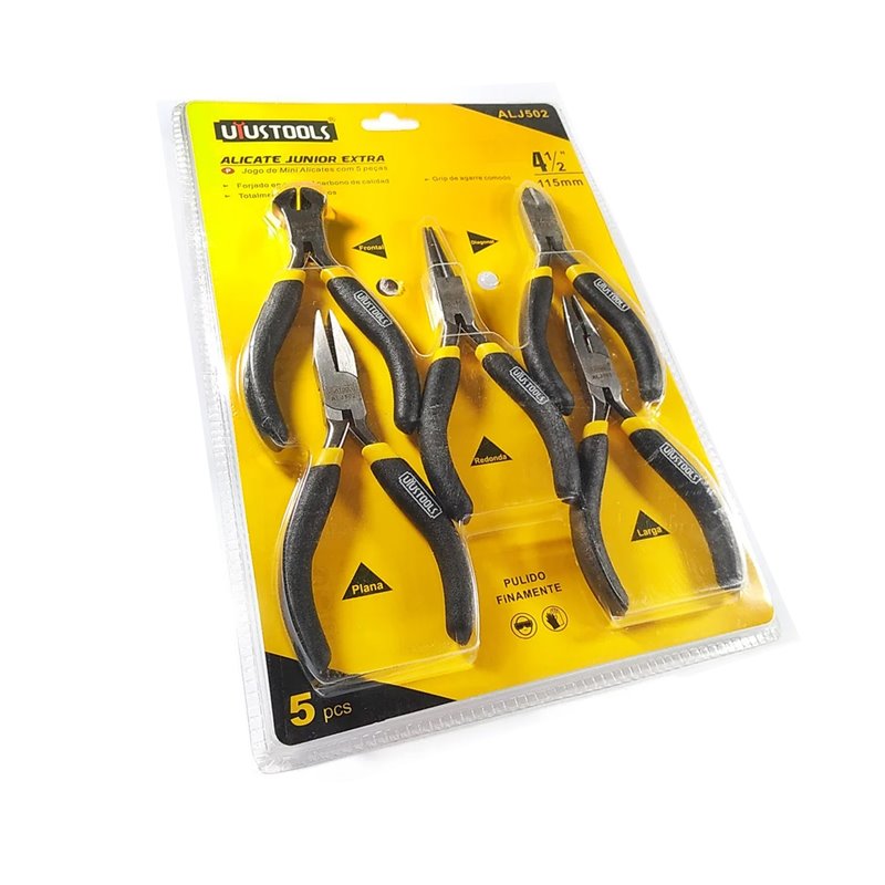 Set x5 pinzas alicate 4.5" Uyustools ALJ502