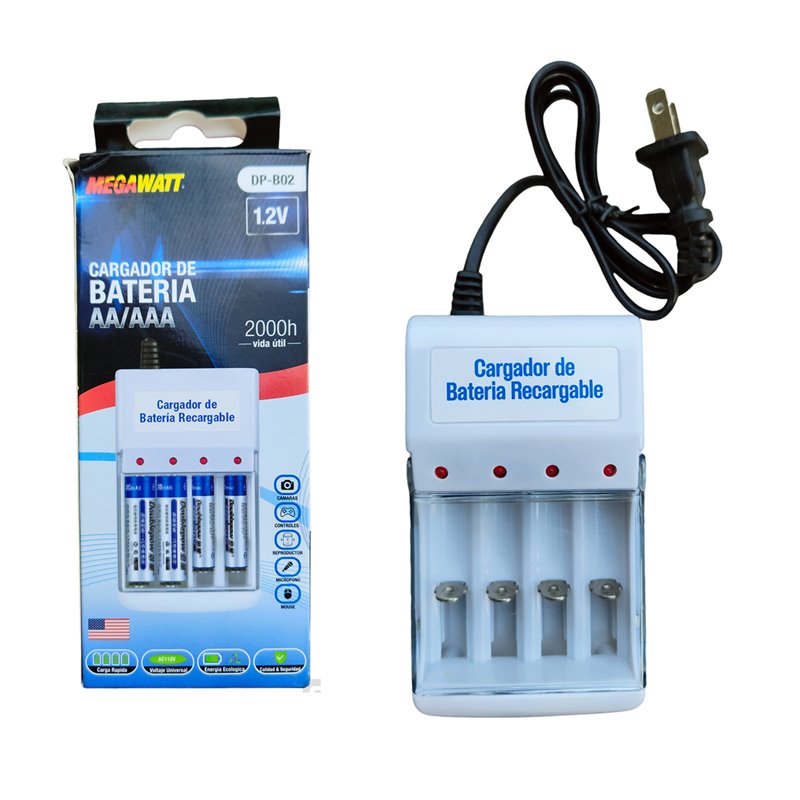 Cargador baterías AA/AAA Megawatt DP-B02