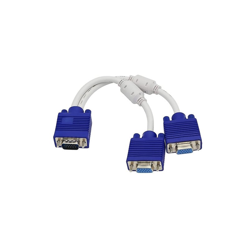 Cable VGA splitter 1 macho x 2 hembra convertidor duplicador