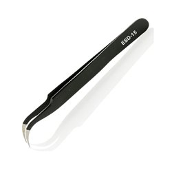 Pinza precisión punta curva antiestática ESD-15 12mm