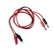 Cable banana caimán par negro rojo 1 metro pegado