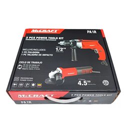 Combo taladro 600W 1/2" + pulidora 710W 4.5" McCraft