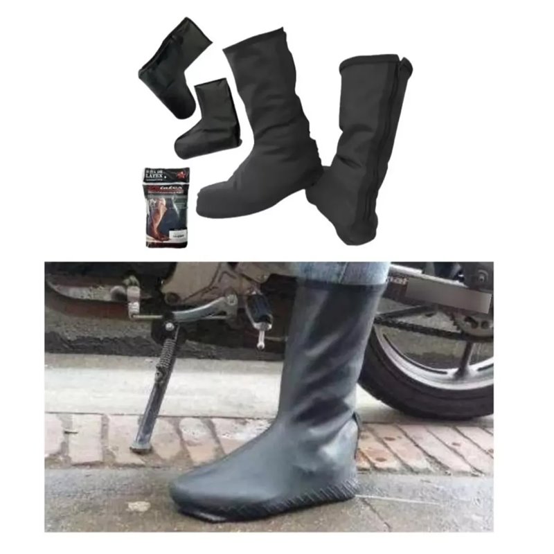 Botas de latex corta impermeables motociclista